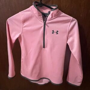 Girls Under Armour Pink Quarter-Zip Top
